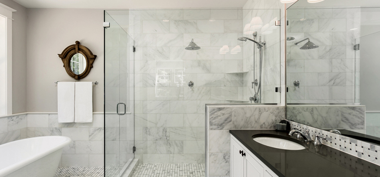 bathroom shower door installation in The Crossings