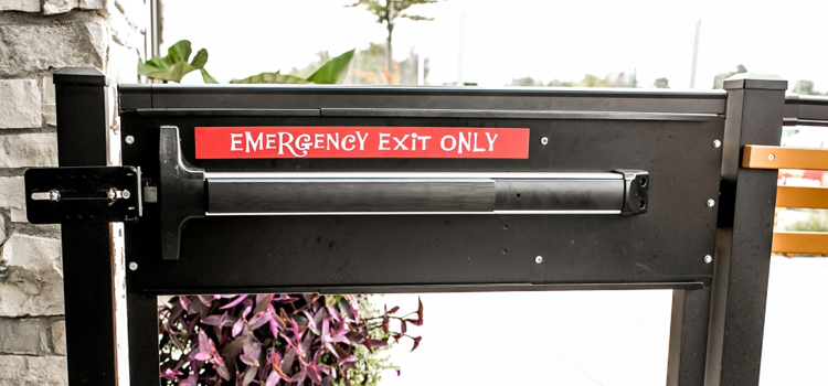 emergency push bar installation in The Crossings