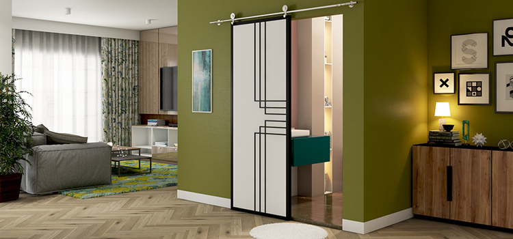 sliding bathroom door installation in The Crossings